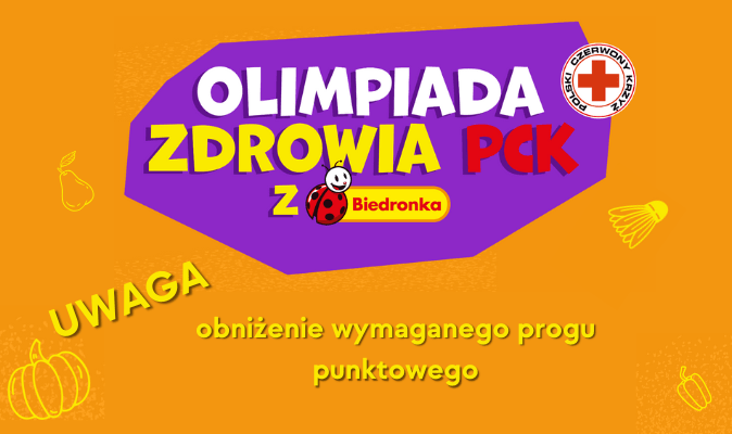 Zmiana progu punktowego w Olimpiadzie Zdrowia PCK z Biedronką