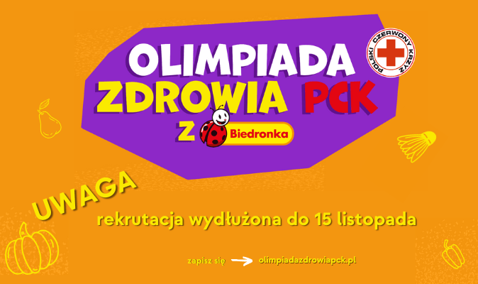 Rekrutacja do 32. edycji Olimpiady Zdrowia PCK z Biedronką wydłużona do 15 listopada!